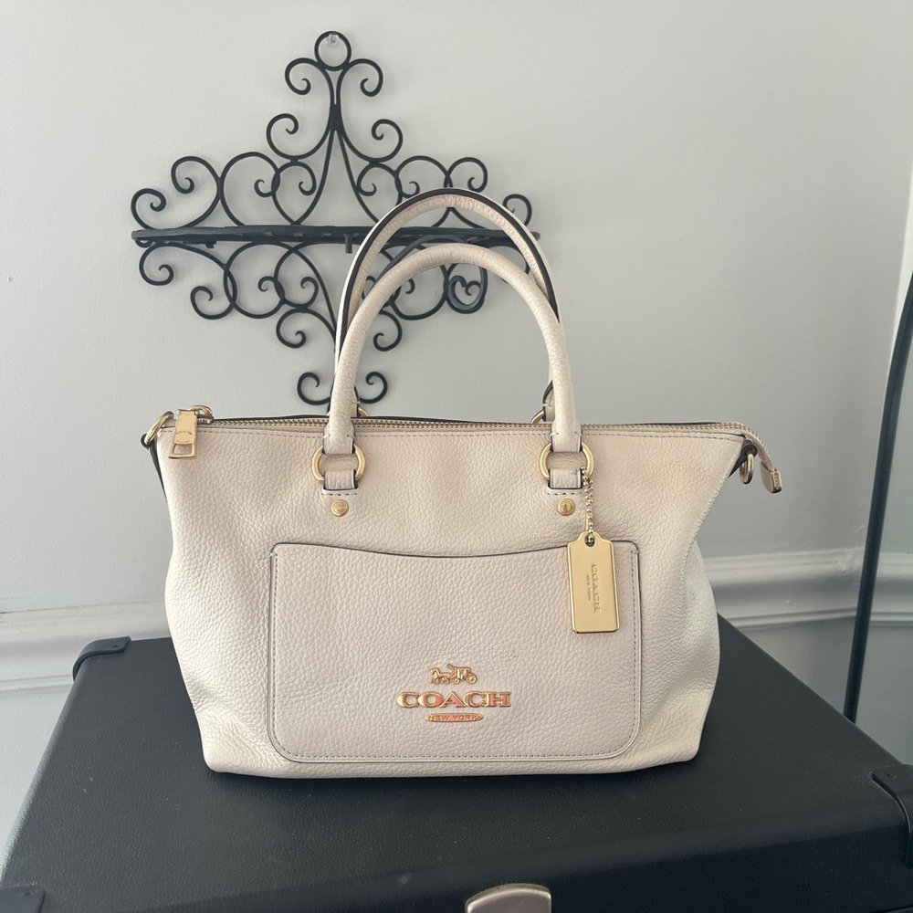 Coach Cream Leather Satchel